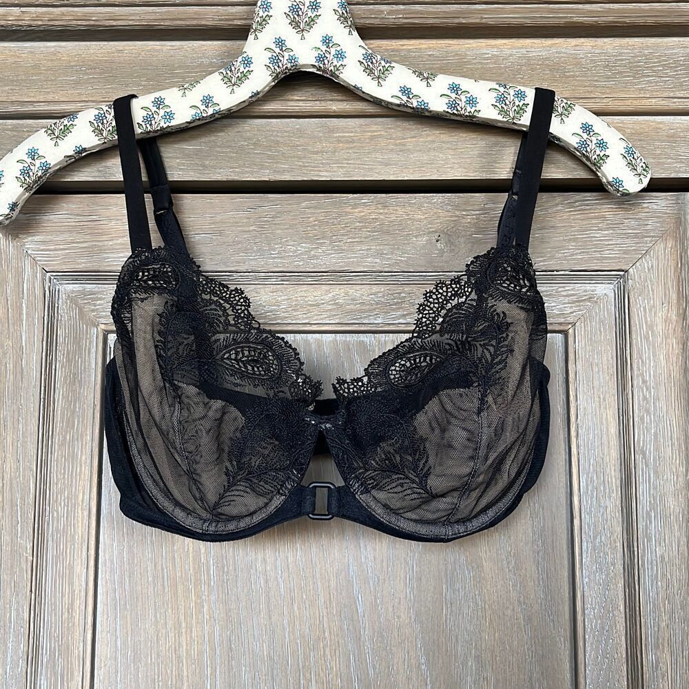La Perla Lace Black Wired Bra Size 34 D